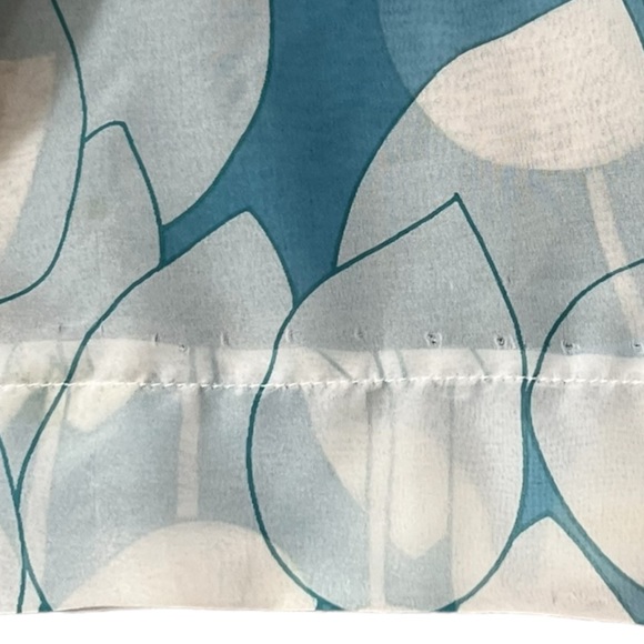 Vintage Eve Stillman Maxi Dress Sheer Blue White Floral Print V Neck Size Small - Picture 10 of 15